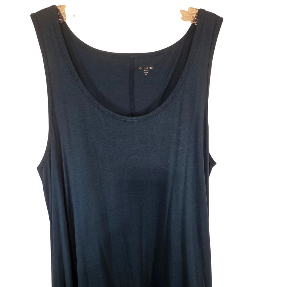 Garnet Hill A-Line Teal Sleeveless Tank Maxi Dress Hi-Low Hem Coastal Size XL - Picture 8 of 8